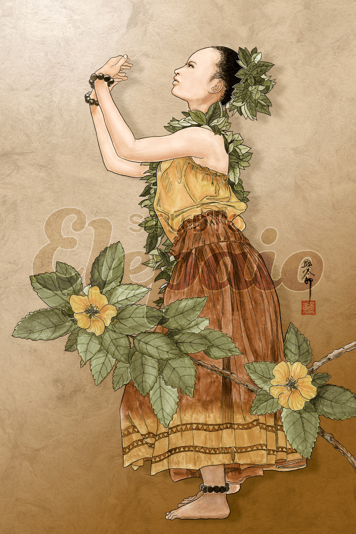 Hula Girl with Ilima