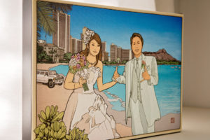 Hawaii wedding welcome board